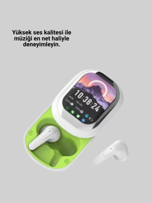 Kayar Kapaklı Şarj Kutusu Ve Dokunmatik Ekranlı Bluetooth Stereo Kulaklık