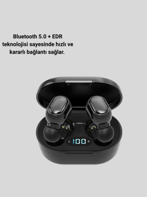 LED Ekranlı Şarjlı Kablosuz Kulak İçi Kulaklık