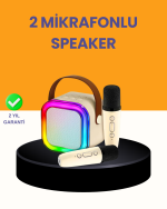 Çift Mikrofonlu Kompakt Karaoke Hoparlör – Uzun Pil Ömrü - Görsel 4