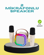 LED Işıklı Taşınabilir Karaoke Hoparlör – USB & AUX Girişli - Görsel 4