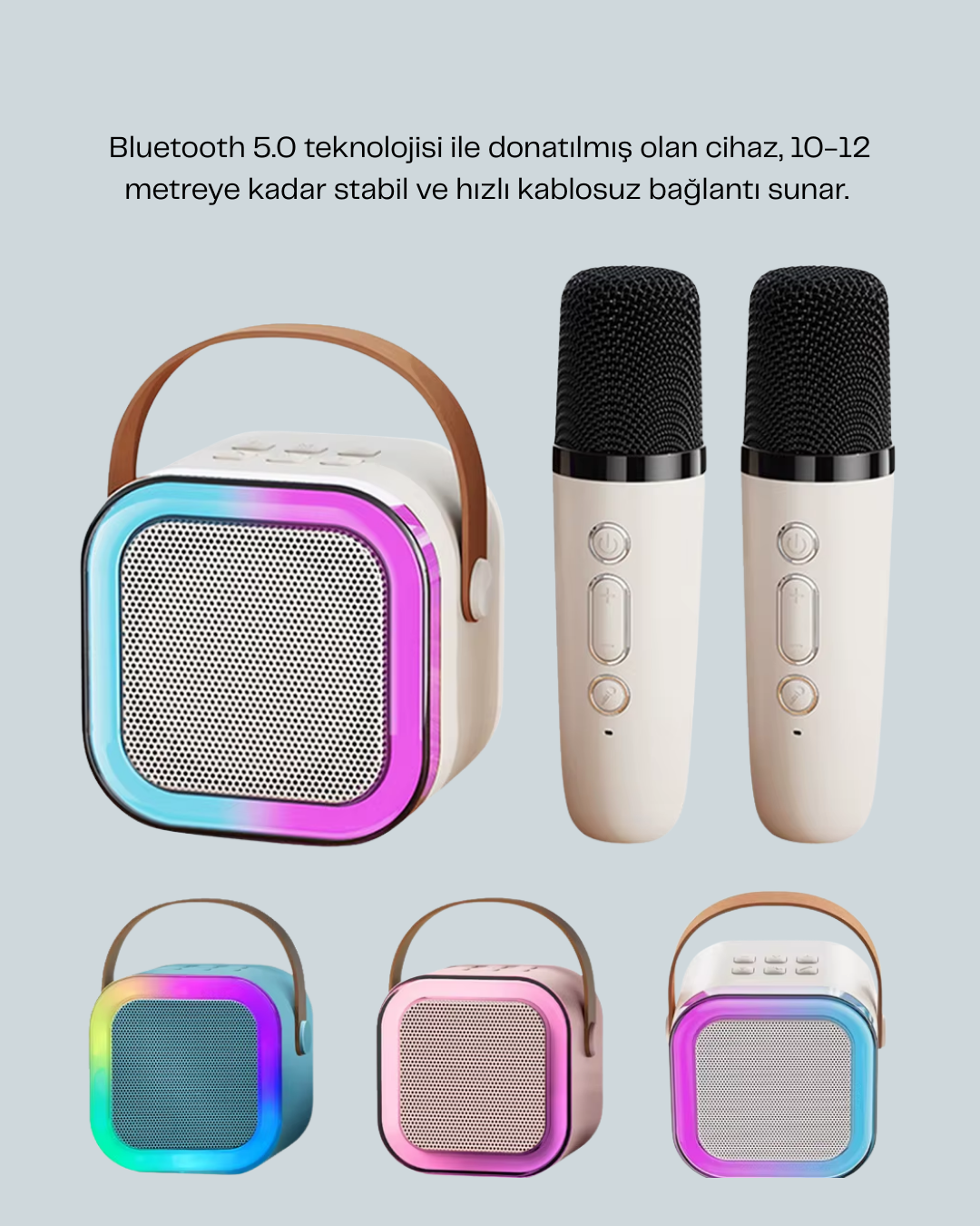 1210027_7-19.png Taşınabilir Bluetooth Karaoke Hoparlör – 2400 mAh Batarya - Görsel 1