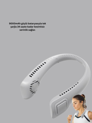 Çocuk ve Yetişkinler İçin Güvenli Şarjlı Boyun Fanı