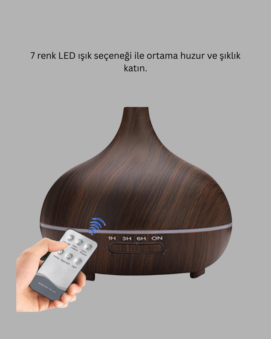 1210064_7-13.png 550ML Ultrasonik Hava Nemlendirici ve Aromaterapi Difüzörü - Görsel 1
