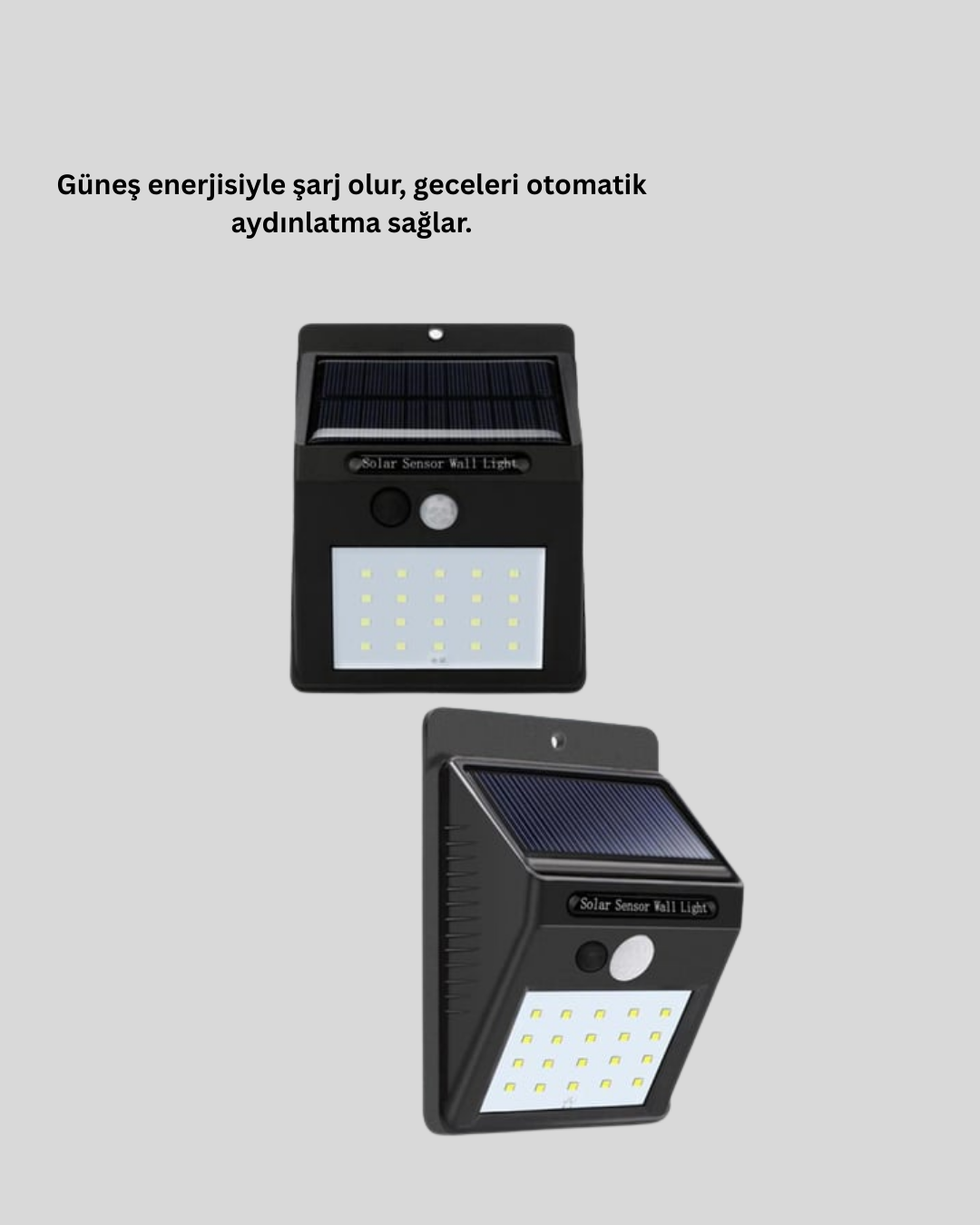 1210088_7-9.png Solar Enerjili 20 LED Hareket Sensörlü Duvar Lambası - Görsel 1