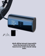 80W Kablosuz Dijital Ekranlı Taşınabilir Lastik Şişirme Pompası