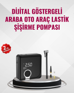 Kompakt Tasarımlı LED Işıklı Taşınabilir Hava Kompresörü - Görsel 5