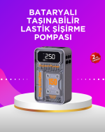 Mini Boy Elektrikli Şarjlı Yüksek Basınçlı Lastik Şişirme Pompası - Görsel 5
