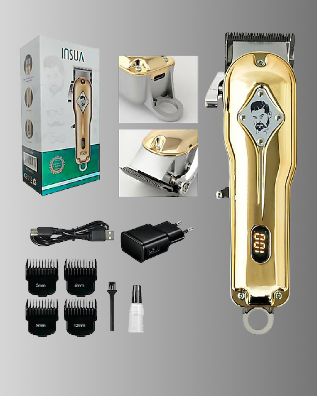 1210136_20.png Güçlü Motorlu LCD Ekranlı Şarjlı Tıraş ve Şekillendirme Makinesi - Görsel 1