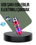 Güç Göstergeli Şarjlı Fenerli USB Elektrikli Çakmak - Görsel 5