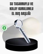 Kolay Montajlı 3 Modlu Yüksek Basınç Duş Başlığı - Görsel 5