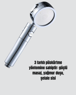 Masaj ve Yağmur Modlu Su Tasarruflu Duş Başlığı - Görsel 2