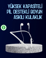 USB Şarjlı Uzun Ömürlü Boyun Askılı Bluetooth Kulaklık - Görsel 5