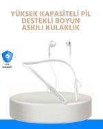 Gürültü Azaltıcı Ergonomik Boyun Askılı Kablosuz Kulaklık - Görsel 5
