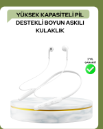 100 Saat Pil Ömrü Boyun Askılı Bluetooth Kablosuz Kulaklık - Görsel 5