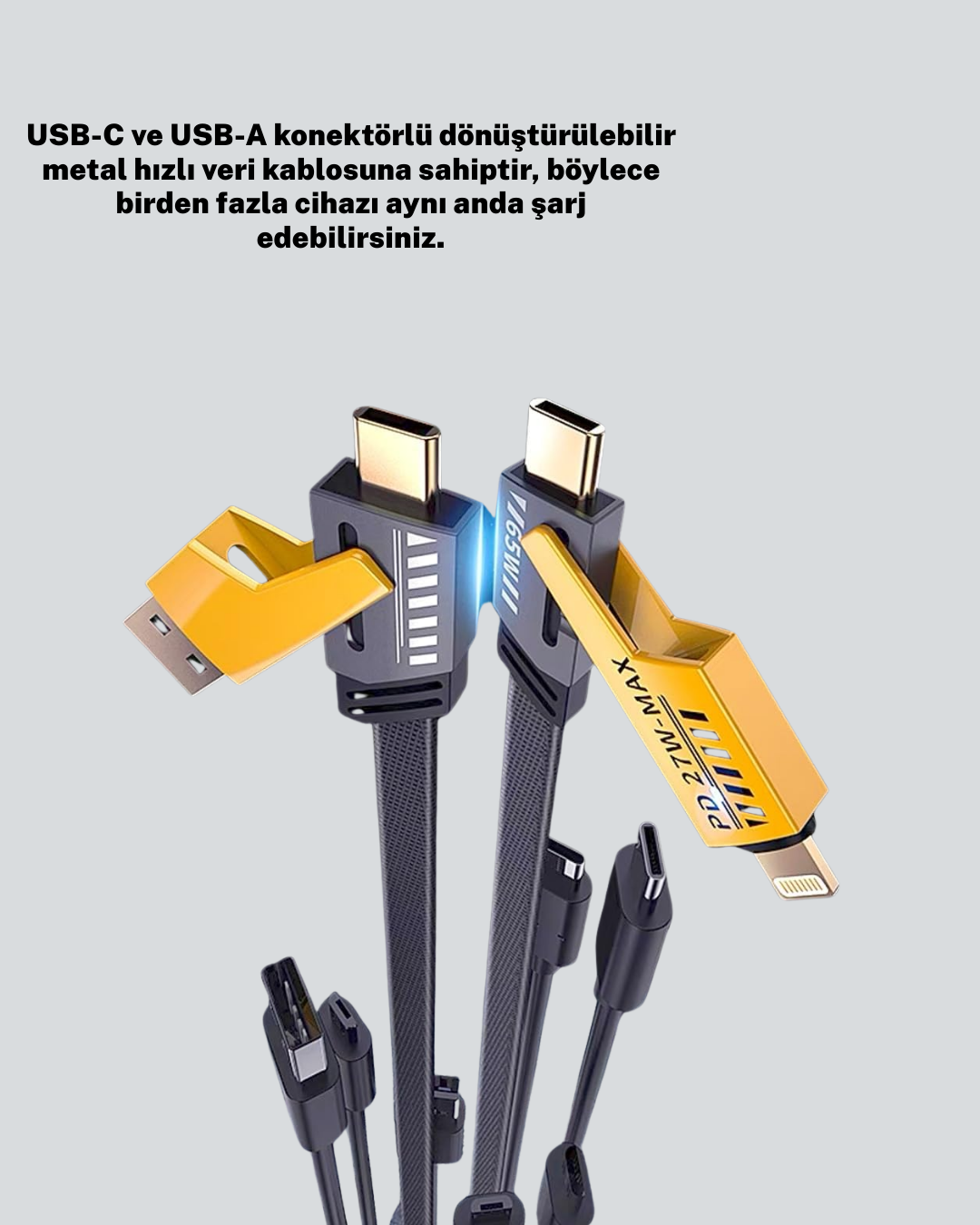 1210210_7-165.png Dayanıklı 4’ü 1 Arada Çok Fonksiyonlu Hızlı Şarj Veri Kablosu - Görsel 1