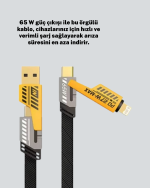 Dayanıklı 4’ü 1 Arada Çok Fonksiyonlu Hızlı Şarj Veri Kablosu - Görsel 2