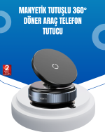 Evrensel Manyetik Araç Telefon Tutucu 360° Döner Başlık - Görsel 5