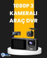 Çok Açılı Araç İçi DVR | Ön İç Arka Kamera, Döngü Video Kaydı - Görsel 5