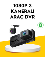 3 Kameralı Araç İçi DVR Kayıt Cihazı  Ön İç Arka Kamera Full HD - Görsel 5