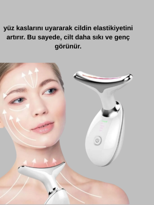 Yüz ve Boyun Sıkılaştırıcı Cilt Bakım Cihazı | EMS Mikro Akım & Kırışıklık Giderici