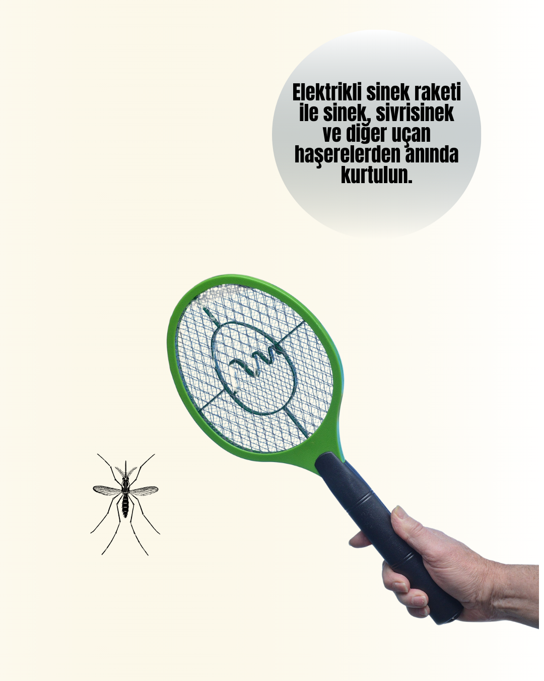 1210323_7-145.png Pil ile Çalışan Elektrikli Sivrisinek Raketi | Kimyasal İçermeyen Hijyenik Çözüm - Görsel 1