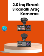 Full HD Araç Kamerası  Çift Yönlü Kayıt ve Darbe Sensörü - Görsel 5