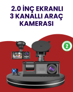 Üç Kameralı Araç Kamerası | Full HD 1080P Ön + HD İç/Arka - Görsel 5