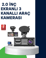 Üç Kameralı Araç Kamerası Full HD Gece Görüş  G-Sensör - Görsel 5