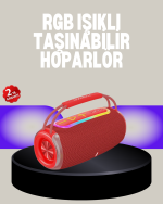 20W Kablosuz Bluetooth Hoparlör RGB Işık Efektli USB/SD/AUX Destekli - Görsel 5