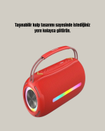20W Kablosuz Bluetooth Hoparlör RGB Işık Efektli USB/SD/AUX Destekli - Görsel 3