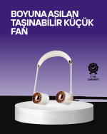 Boyun Askılı Katlanabilir Fan 1000 mAh USB Şarjlı Taşınabilir - Görsel 5