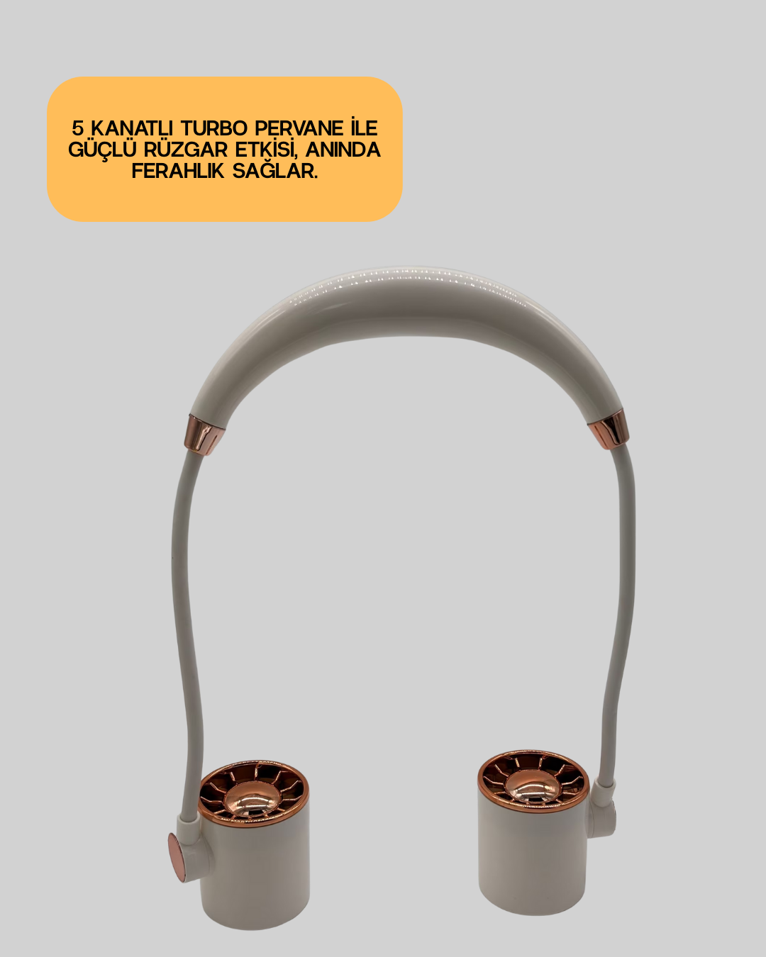 1210360_7-138.png Boyun Askılı Katlanabilir Fan 1000 mAh USB Şarjlı Taşınabilir - Görsel 1