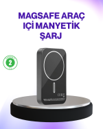 Mıknatıslı MagSafe Uyumlu Araç Tutucu Kablosuz Şarj Destekli - Görsel 5