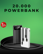 Kamp ve Seyahat İçin 20.000mAh LED Işıklı Hızlı Şarj Powerbank - Görsel 5