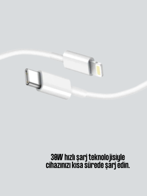 Aşırı Şarj ve Pil Koruması ile Akıllı Çipli Lightning Kablo 1.2m