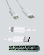Aşırı Şarj ve Pil Koruması ile Akıllı Çipli Lightning Kablo 1.2m - Görsel 3
