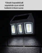 Güneş Enerjili 3 Modlu Duvar Apliği – Bahçe ve Garaj Aydınlatması - Görsel 4