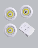 3 Lü Pilli Kablosuz Led Spot Lamba Seti Kumandalı Kolay Montaj Aydınlatma - Görsel 3