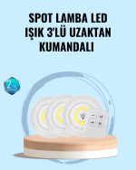 Ev Ofis Kamp İçin Uygun Uzaktan Kumandalı Yapışkanlı Kablosuz Led Spot Lambalar - Görsel 5