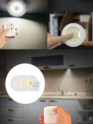 Kablosuz 3 Lü Spot Led Lamba Seti Uzaktan Kumandalı Enerji Tasarruflu Aydınlatma