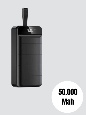 Profesyonel 50.000 mAh Powerbank – Aynı Anda Birden Fazla Cihaz Şarj Eden, Dayanıklı ve Güvenli Taşınabilir Şarj Cihazı