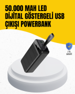 50.000 mAh Kapasiteli Powerbank – Hızlı Şarj Destekli, 4 USB Portlu, LED Işıklı Taşınabilir Enerji Deposu - Görsel 5