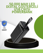 Ultra Güçlü 50.000 mAh Powerbank – LED Ekranlı, Çoklu Bağlantı Seçenekli, Akıllı Koruma Sistemli Şarj Ünitesi - Görsel 5