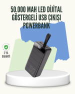 Yüksek Kapasiteli 50.000 mAh Powerbank – Type-C, Lightning ve Micro USB Uyumlu, Çoklu Cihaz Şarj Özellikli - Görsel 5