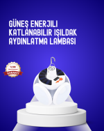 USB ve Solar Şarjlı Katlanabilir 5 Taraflı LED Lamba - Görsel 5