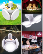 USB ve Solar Şarjlı Katlanabilir 5 Taraflı LED Lamba - Görsel 3