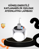 Güneş Enerjili Katlanabilir 5 Kanatlı Solar Bahçe Lambası - Görsel 5