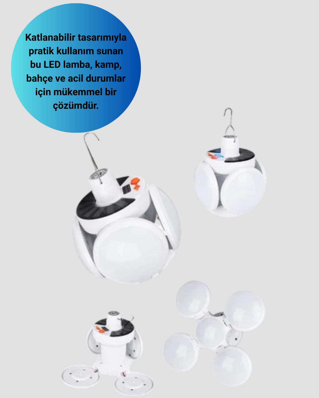 1210482_7-120.png Güneş Enerjili Katlanabilir 5 Kanatlı Solar Bahçe Lambası - Görsel 1