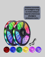 Enerji Tasarruflu RGB Şerit LED 5 Metre - Görsel 3