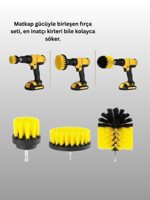 Matkap Ucu Temizlik Fırçası Seti Banyo Fayans Zemin İçin